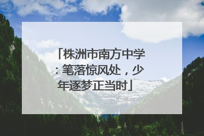 株洲市南方中学：笔落惊风处，少年逐梦正当时