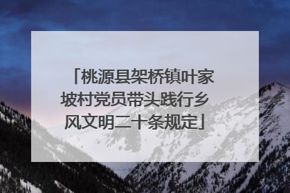 桃源县架桥镇叶家坡村党员带头践行乡风文明二十条规定