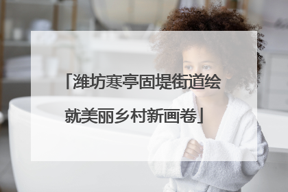 潍坊寒亭固堤街道绘就美丽乡村新画卷