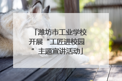 潍坊市工业学校开展“工匠进校园”主题宣讲活动