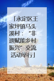 永定区王家坪镇马头溪村：“非遗赋能乡村振兴”交流活动举行