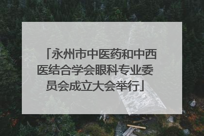 永州市中医药和中西医结合学会眼科专业委员会成立大会举行