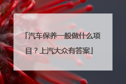 汽车保养一般做什么项目？上汽大众有答案