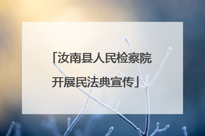 汝南县人民检察院开展民法典宣传