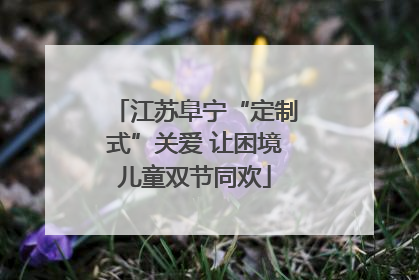 江苏阜宁“定制式”关爱 让困境儿童双节同欢