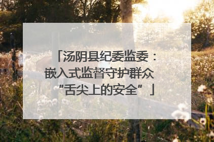 汤阴县纪委监委：嵌入式监督守护群众“舌尖上的安全”
