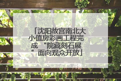 沈阳故宫南北大小值房彩画工程完成 “院藏刻石展”面向观众开放
