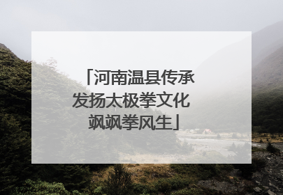 河南温县传承发扬太极拳文化 飒飒拳风生