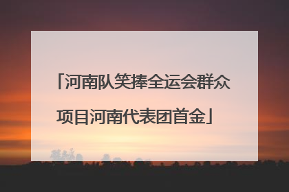 河南队笑捧全运会群众项目河南代表团首金