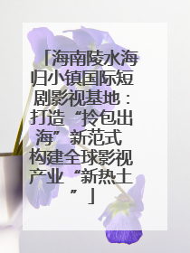 海南陵水海归小镇国际短剧影视基地：打造“拎包出海”新范式 构建全球影视产业“新热土”