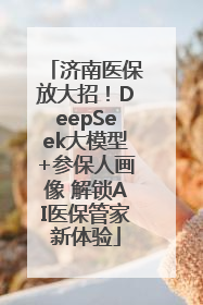 济南医保放大招！DeepSeek大模型+参保人画像 解锁AI医保管家新体验