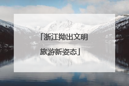 浙江拗出文明旅游新姿态