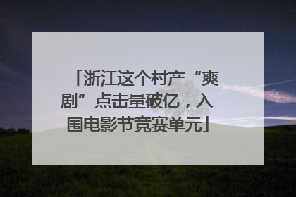 浙江这个村产“爽剧”点击量破亿，入围电影节竞赛单元