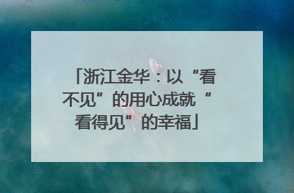浙江金华：以“看不见”的用心成就“看得见”的幸福