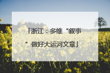 浙江：多维“叙事”做好大运河文章