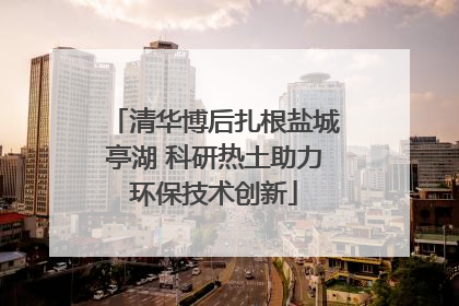 清华博后扎根盐城亭湖 科研热土助力环保技术创新