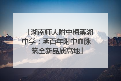 湖南师大附中梅溪湖中学：承百年附中血脉 筑全新品质高地