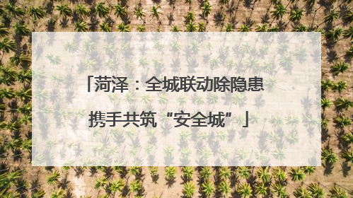 菏泽：全城联动除隐患 携手共筑“安全城”