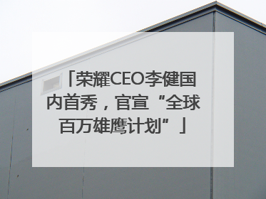 荣耀CEO李健国内首秀，官宣“全球百万雄鹰计划”