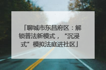 聊城市东昌府区：解锁普法新模式，“沉浸式”模拟法庭进社区
