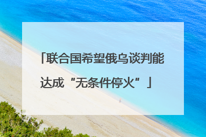 联合国希望俄乌谈判能达成“无条件停火”