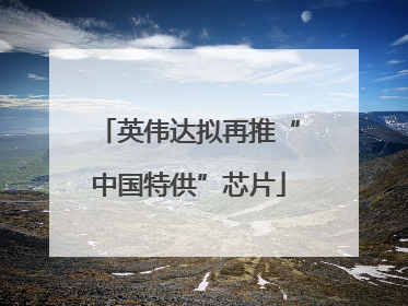 英伟达拟再推“中国特供”芯片