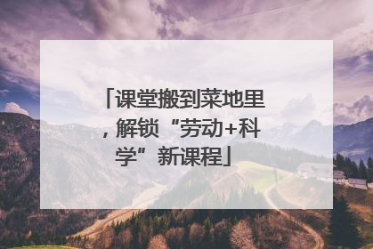 课堂搬到菜地里，解锁“劳动+科学”新课程