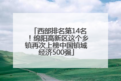 西部排名第14名！绵阳高新区这个乡镇再次上榜中国镇域经济500强