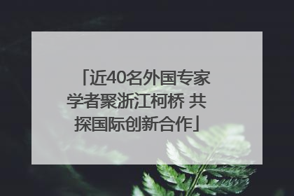 近40名外国专家学者聚浙江柯桥 共探国际创新合作