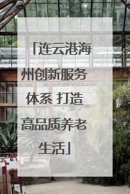 连云港海州创新服务体系 打造高品质养老生活