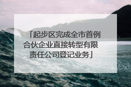 起步区完成全市首例合伙企业直接转型有限责任公司登记业务