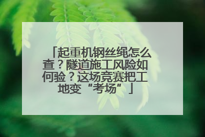 起重机钢丝绳怎么查？隧道施工风险如何验？这场竞赛把工地变“考场”
