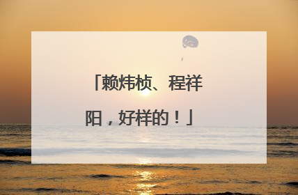 赖炜桢、程祥阳，好样的！