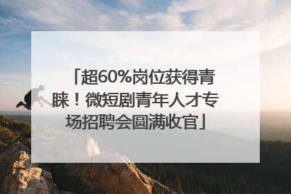 超60%岗位获得青睐！微短剧青年人才专场招聘会圆满收官