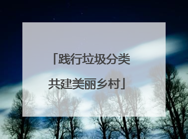 践行垃圾分类 共建美丽乡村