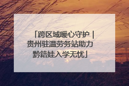 跨区域暖心守护｜贵州驻温劳务站助力黔籍娃入学无忧