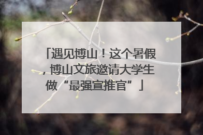 遇见博山！这个暑假，博山文旅邀请大学生做“最强宣推官”