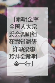 郝明金率全国人大常委会调研组在我省调研 许勤梁惠玲拜会郝明金一行