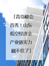 青岛峰会首秀！山东低空经济全产业链实力藏不住了