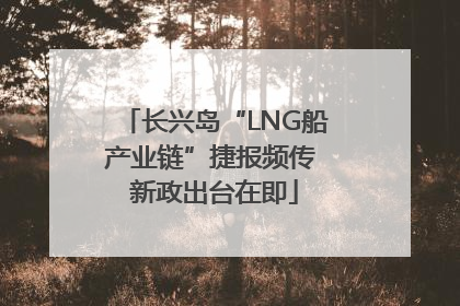 长兴岛“LNG船产业链”捷报频传 新政出台在即