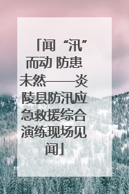 闻“汛”而动 防患未然——炎陵县防汛应急救援综合演练现场见闻