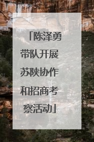 陈泽勇带队开展苏陕协作和招商考察活动