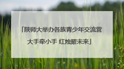 陕师大举办各族青少年交流营 大手牵小手 红烛耀未来