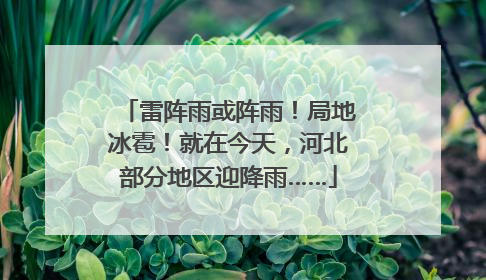 雷阵雨或阵雨！局地冰雹！就在今天，河北部分地区迎降雨……