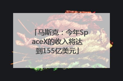 马斯克：今年SpaceX的收入将达到155亿美元