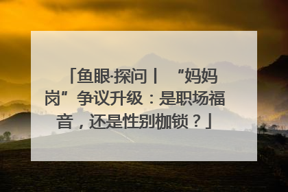 鱼眼·探问丨 “妈妈岗”争议升级：是职场福音，还是性别枷锁？