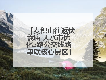 麦积山往返伏羲庙 天水市优化5路公交线路串联核心景区