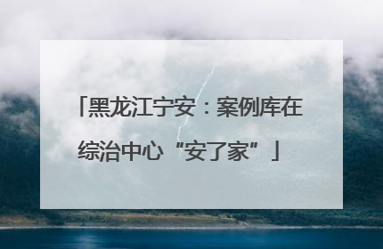 黑龙江宁安：案例库在综治中心“安了家”