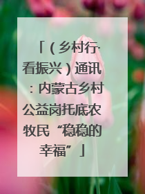 （乡村行·看振兴）通讯：内蒙古乡村公益岗托底农牧民“稳稳的幸福”