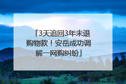 3天追回3年未退购物款！安岳成功调解一网购纠纷